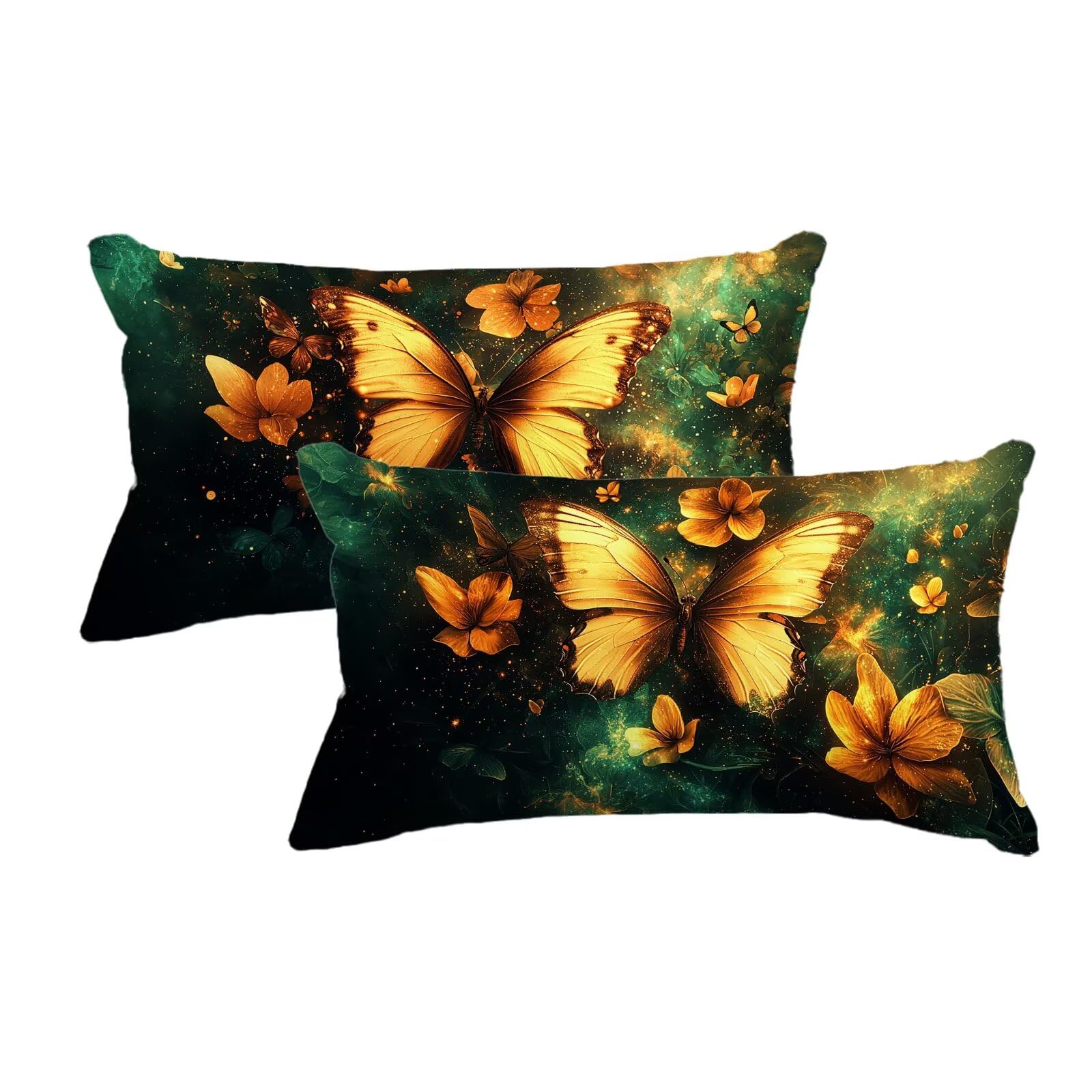 Taie oreiller 40x60 imperméable housse coussin extérieur turquoise lin lot de 2 pour canapé