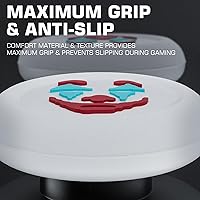 Vista 7 de PlayRealm NO FALLING OFF Thumbstick Extender & Silicone Grip Cover 2 Sets for PS5 & PS4 Controller (Joker White)