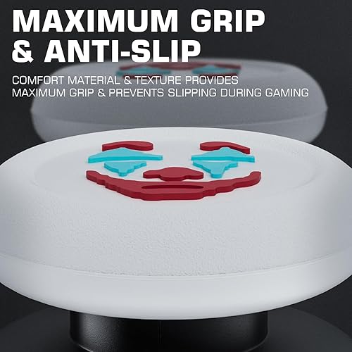 Miniatura 7 de PlayRealm NO FALLING OFF Thumbstick Extender & Silicone Grip Cover 2 Sets for PS5 & PS4 Controller (Joker White)