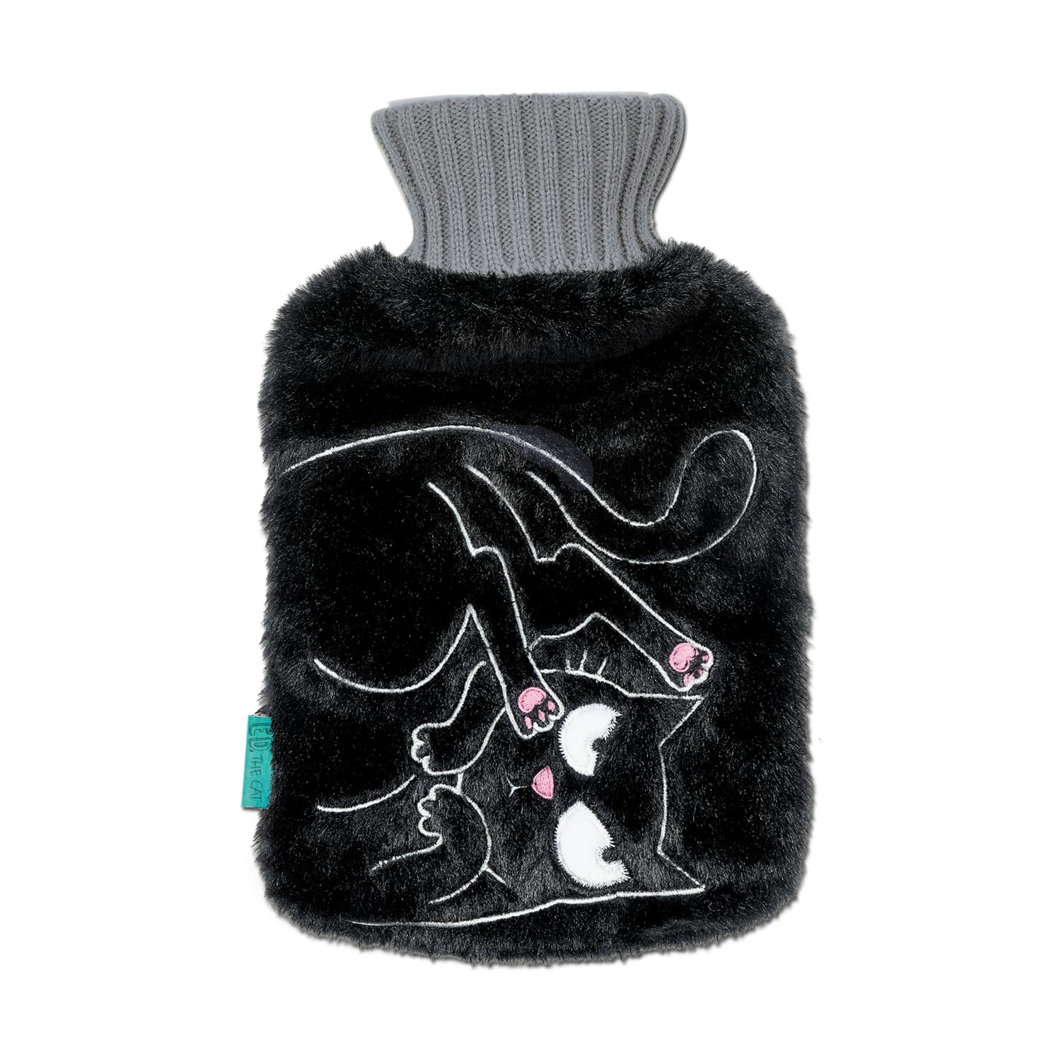 moses. Ed the Cat Plüsch-Wärmflasche mit Bezug – Wärmflasche mit weichem Überzug im frechen Katzen-Design 700 ml Fassungsvermögen, Geschenkidee für Katzenfans