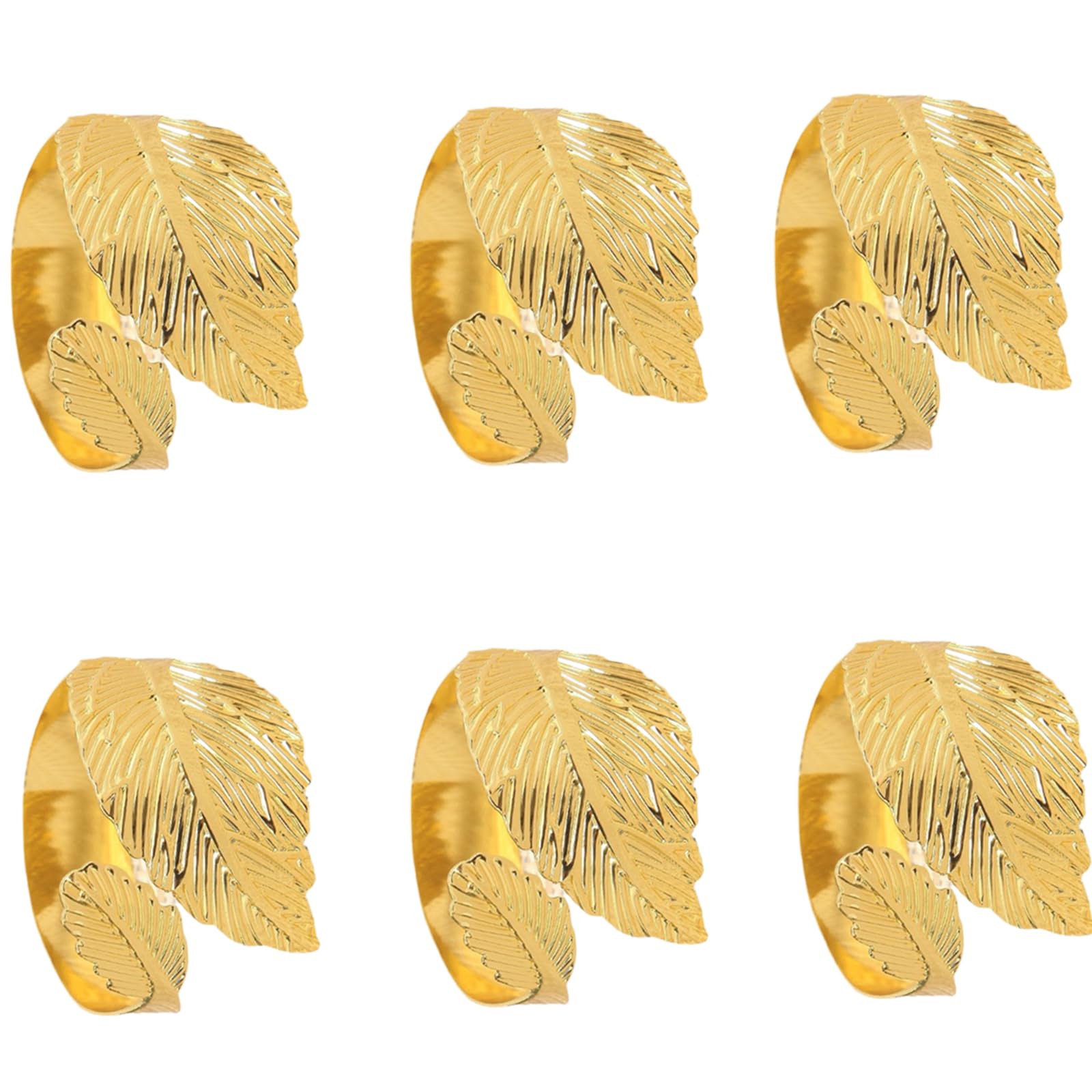 Tsophreniq Of 6 Stylish Napkin Holders Functional Gold or Silver Rings Spacious Diameter for Various Sizes Glossy Holders