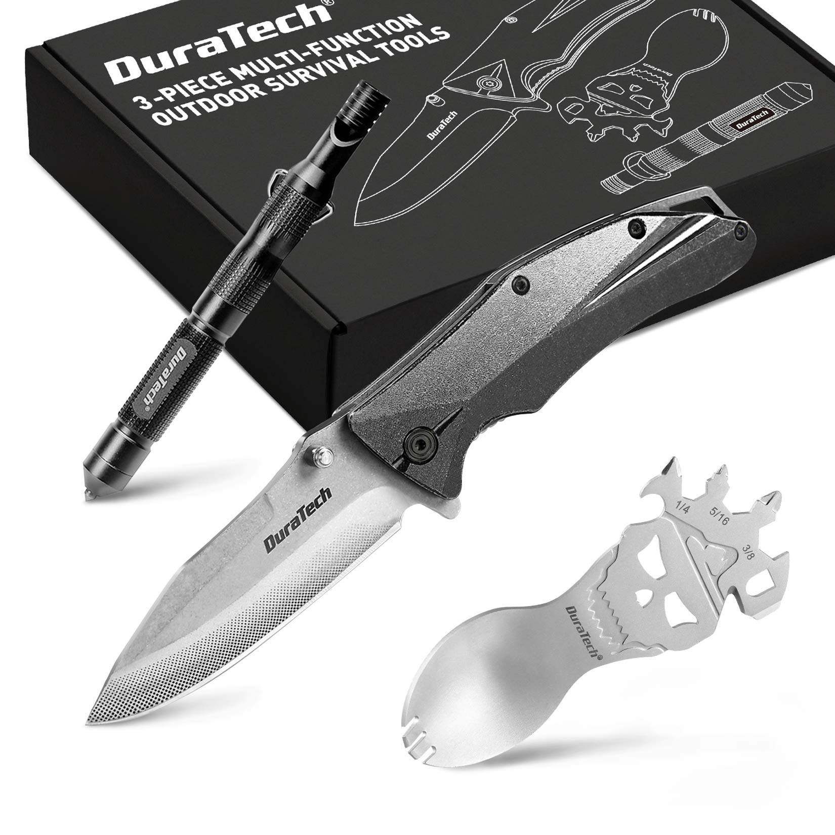 Tactical Folding Knife Multitool Combo Kit — Tactical Pen & Survival Tools for Camping, Hiking, Hunting & Fishing