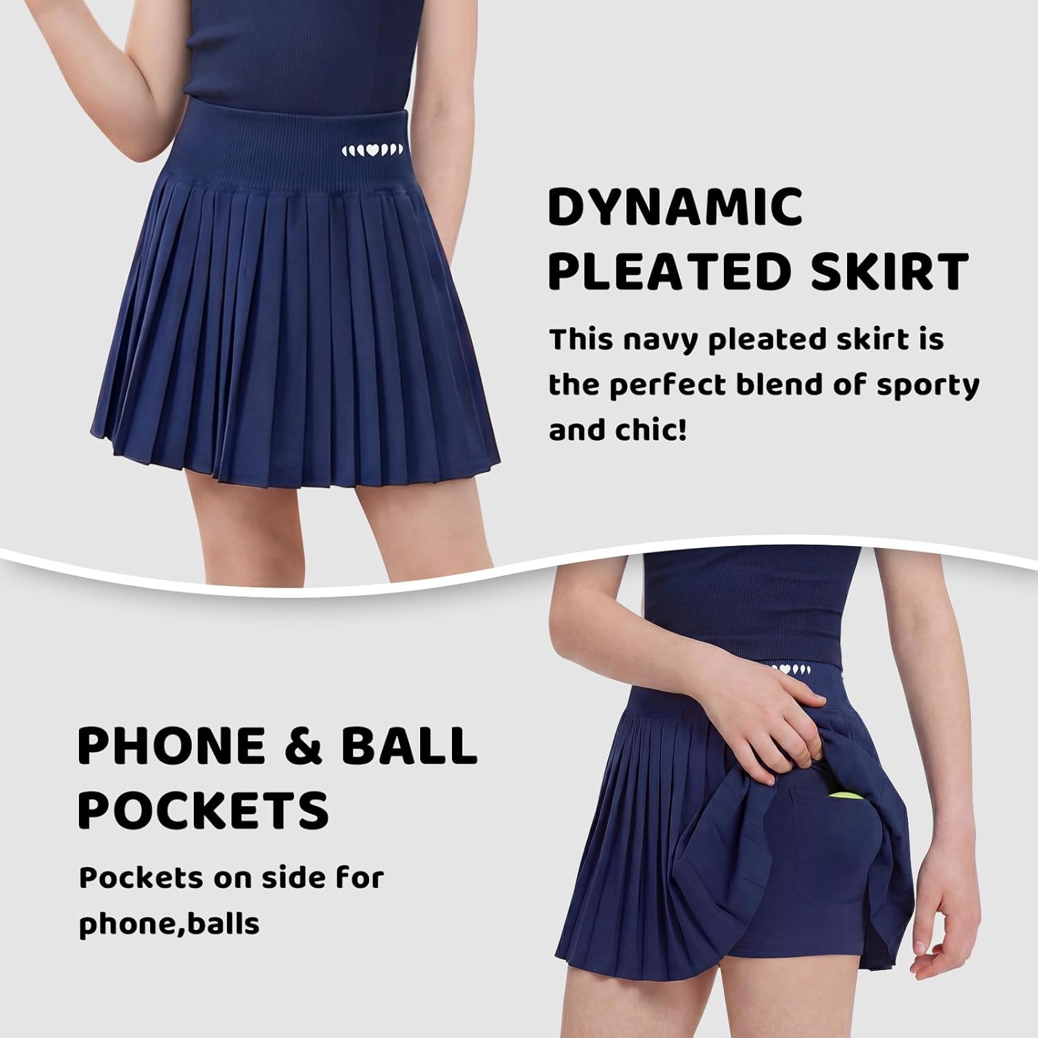 Girls Athletic Tennis Outfit Dress Set,Sleeveless Sport Dress with Pleated Skirt for Active Kids 4-15 Years