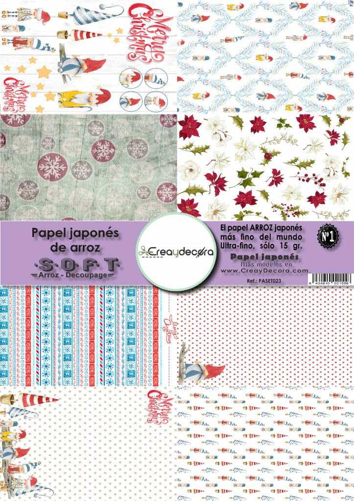 Papel de arroz japonés para manualidades vintage, tamaño A3, 15 g/m², en práctico set de 8