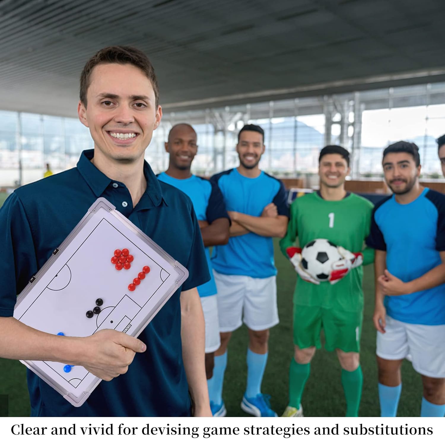 Magnetic Soccer Football Coach Board，Portable Clipboard Tactical Magnetic Board Kit W/Marker Pieces,Pen, Eraser, Storage Bag