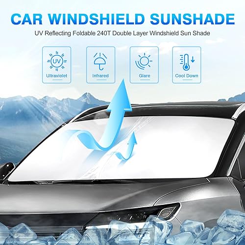 Miniatura 82 de KUST Parasol para parabrisas para Toyota RAV4 2013 2014 2015 2016 2017 2018 accesorios de ventana protector solar plegable bloquea los rayos UV
