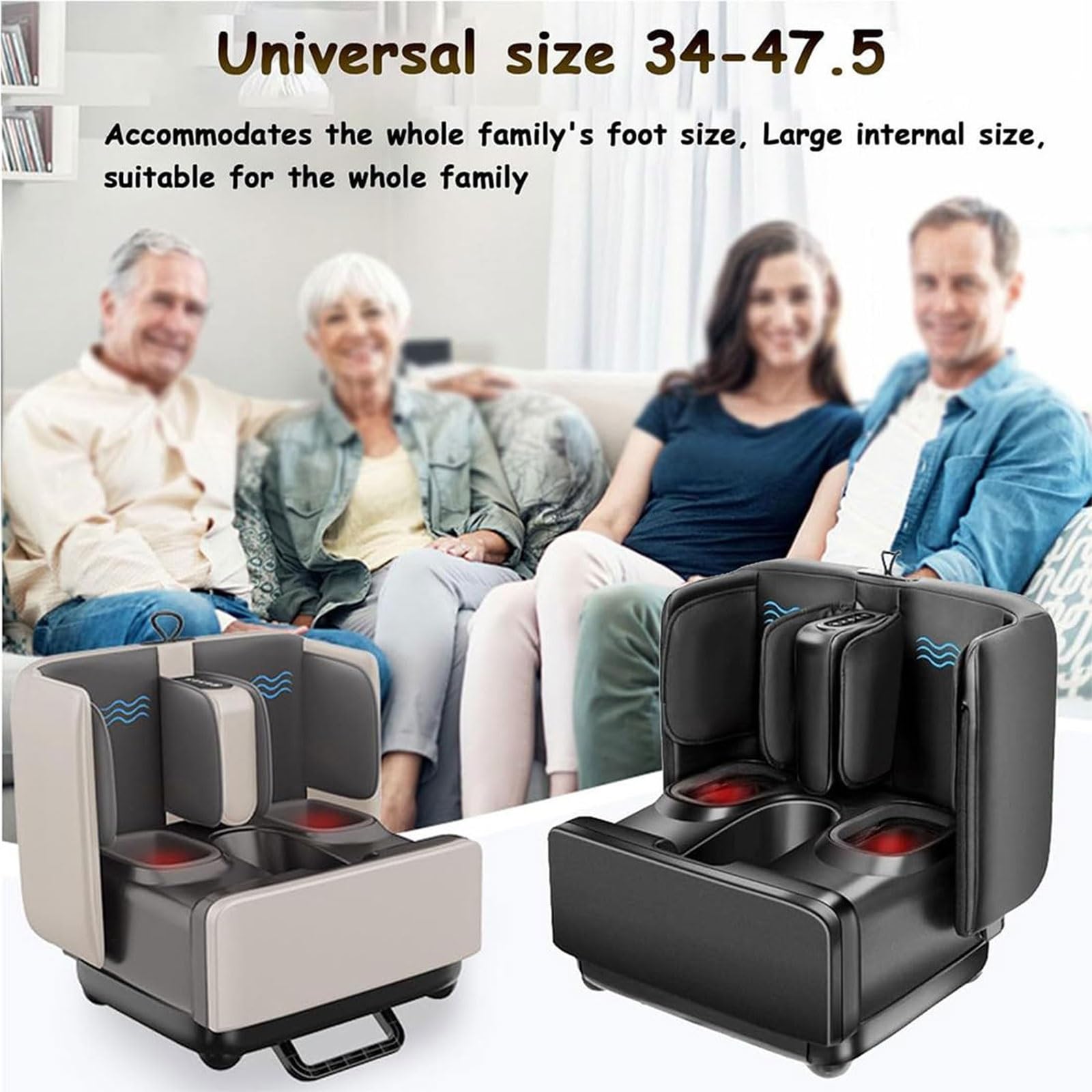 Masajeador De Pies Shiatsu Con CalefaccióN, Masaje De Tejido Profundo, Masajea Los MúSculos De Piernas Y Pies, Masajeador De Pies Con Vibración Y Compresión Regalo Para Mamá, Papá Y Amigos(Off-white)