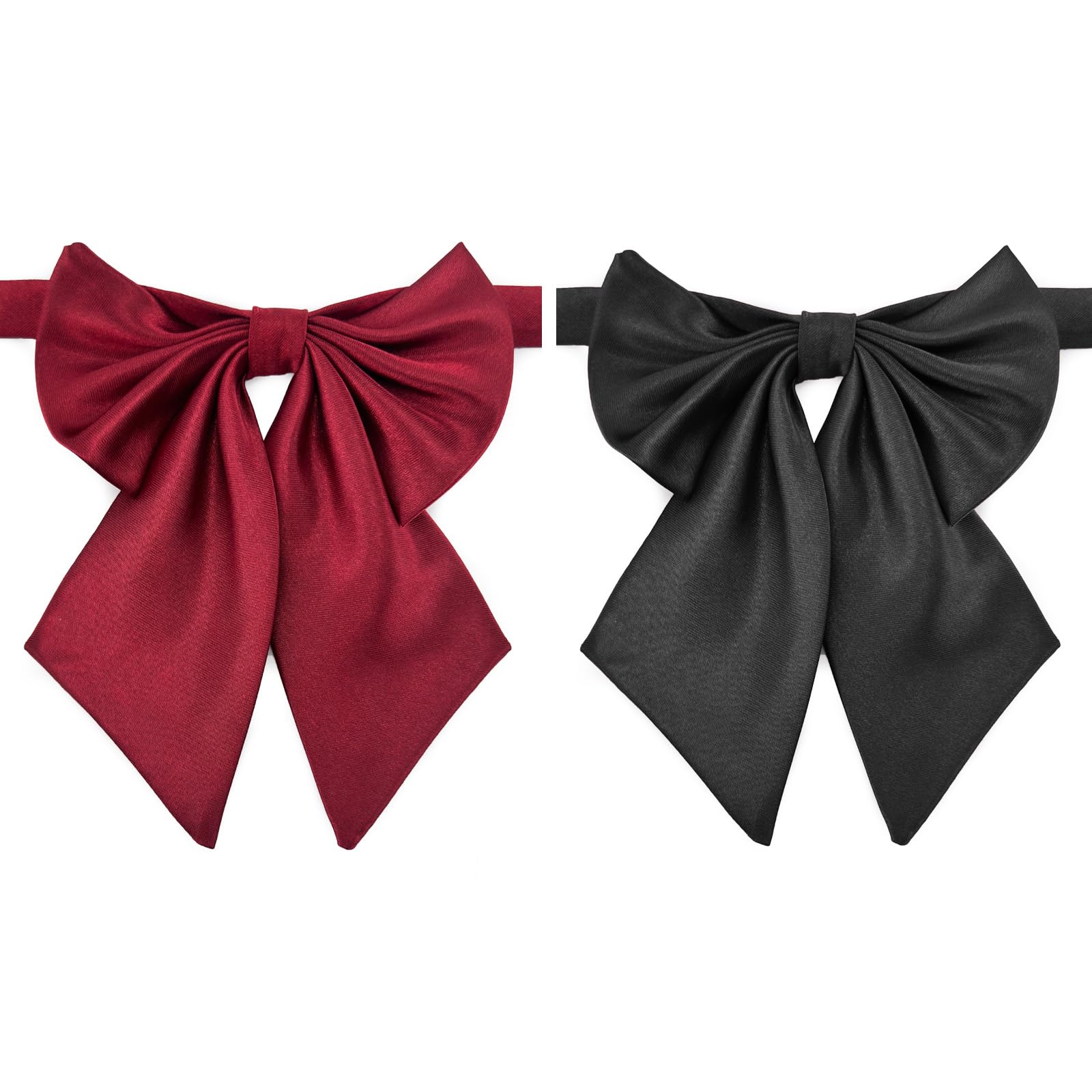 KOOLMOX Dog Bows, Adjustable Dog Collar with Bow Tie, Classic Plaid Dog Collar Soft Durable Wedding Holiday Dog Bow Tie Collar for Puppy Small Medium Large Dogs CTAS Girls Boy Pet (Wine Red & Black)