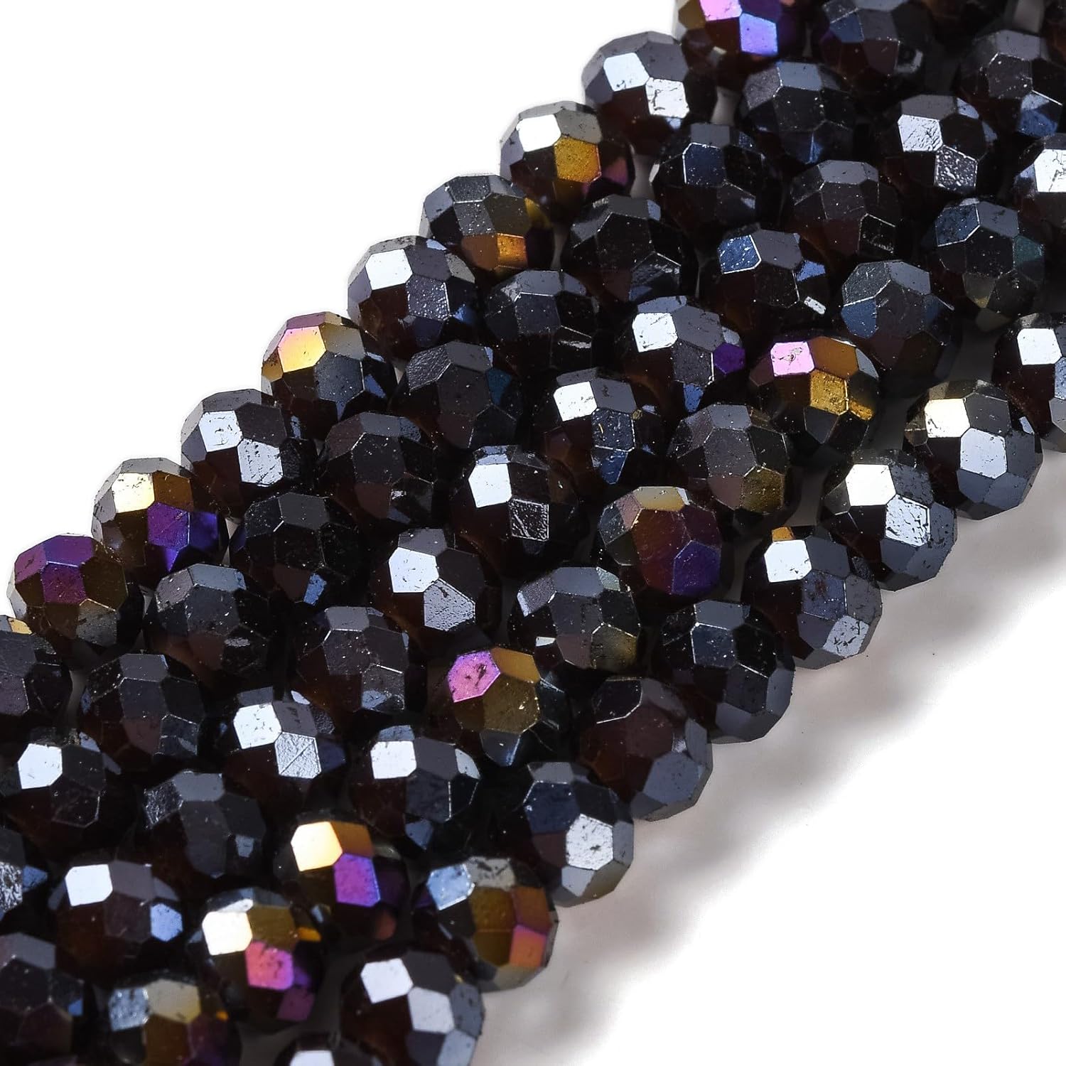 Elecrelive 20 Strands 8mm Glass Faceted Beads Rondelle Glass Loose Beads Slate Blue Rainbow Crystal Bulk for DIY Bracelet Necklace Earring Keychain Supplies