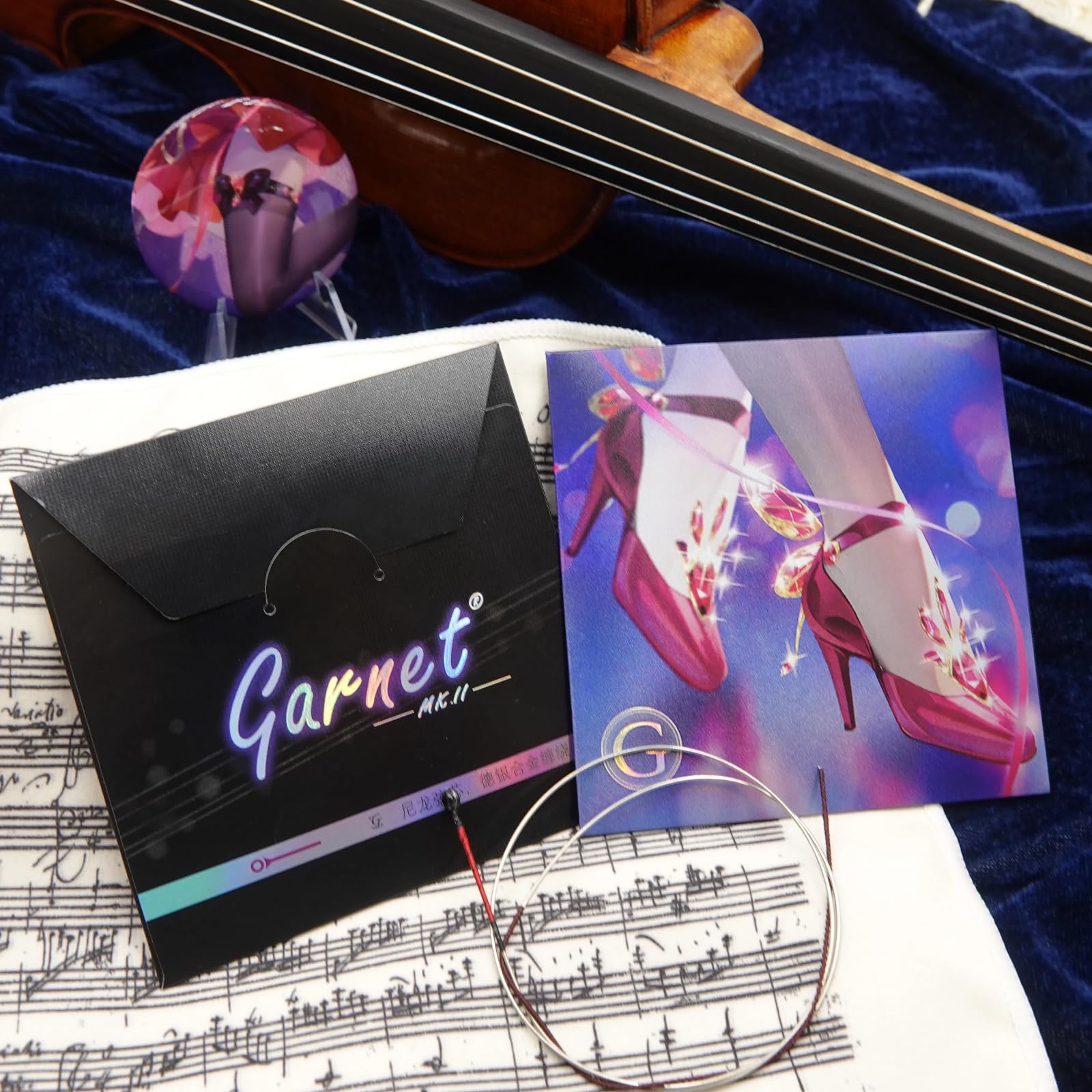 Jeu de cordes universelles pour violon 4/4 & 3/4 | Calibre moyen, noyau synthétique de qualité supérieure, enroulement argenté D & G, aluminium pour A, son riche, toucher doux, testé en concert