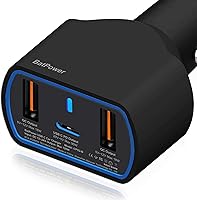 Vista 4 de BatPower Cargador de coche para laptop USB-C de 120 W compatible con Surface Book Laptop 4 3 Pro 10 9 8 X 7 HP Razer Dell USB-C Cargador de vehículo