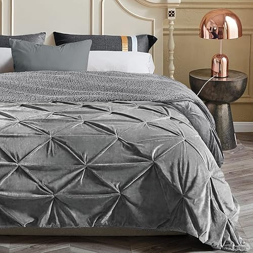 KAWAHOME - Cobija de invierno supersuave y plisada extracálida de Sherpa, para sofá o cama KAWAHOME - Cobija de invierno supersuave y plisada extracálida de Sherpa, para sofá o cama