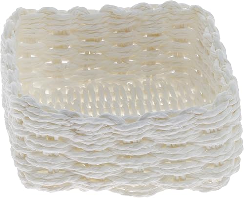 Miniatura 3 de Ideal Home Range Cesta tejida para servilletero, tamaño de almuerzo, color blanco