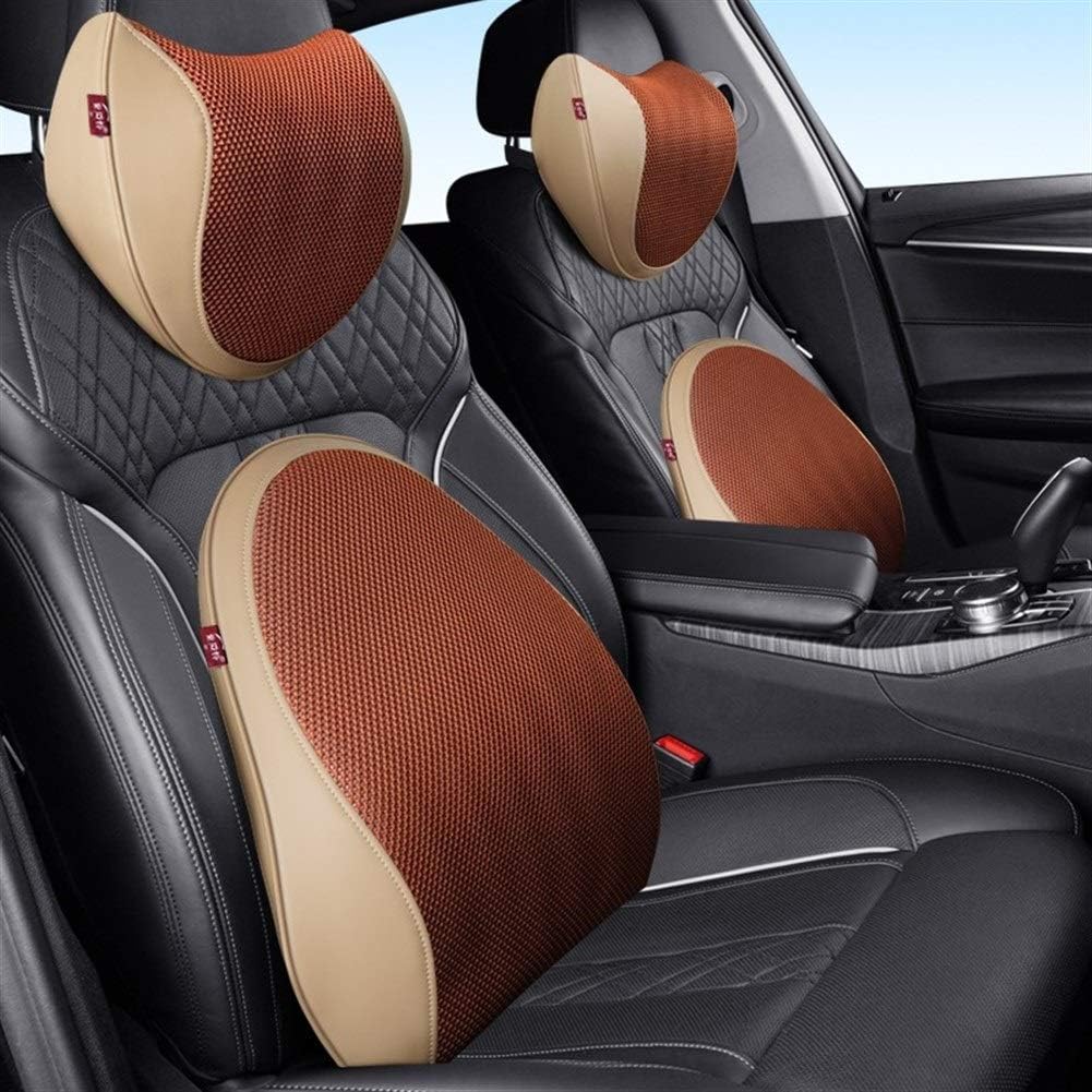 Wqadpj オフィスホーム車の自動車インテリアアクセサリーのための5色の低反発シートチェア腰椎バックサポートクッション枕 車のランバーサポートクッション Color Name Neck Lb ネックピロー サイズ Neck Lb