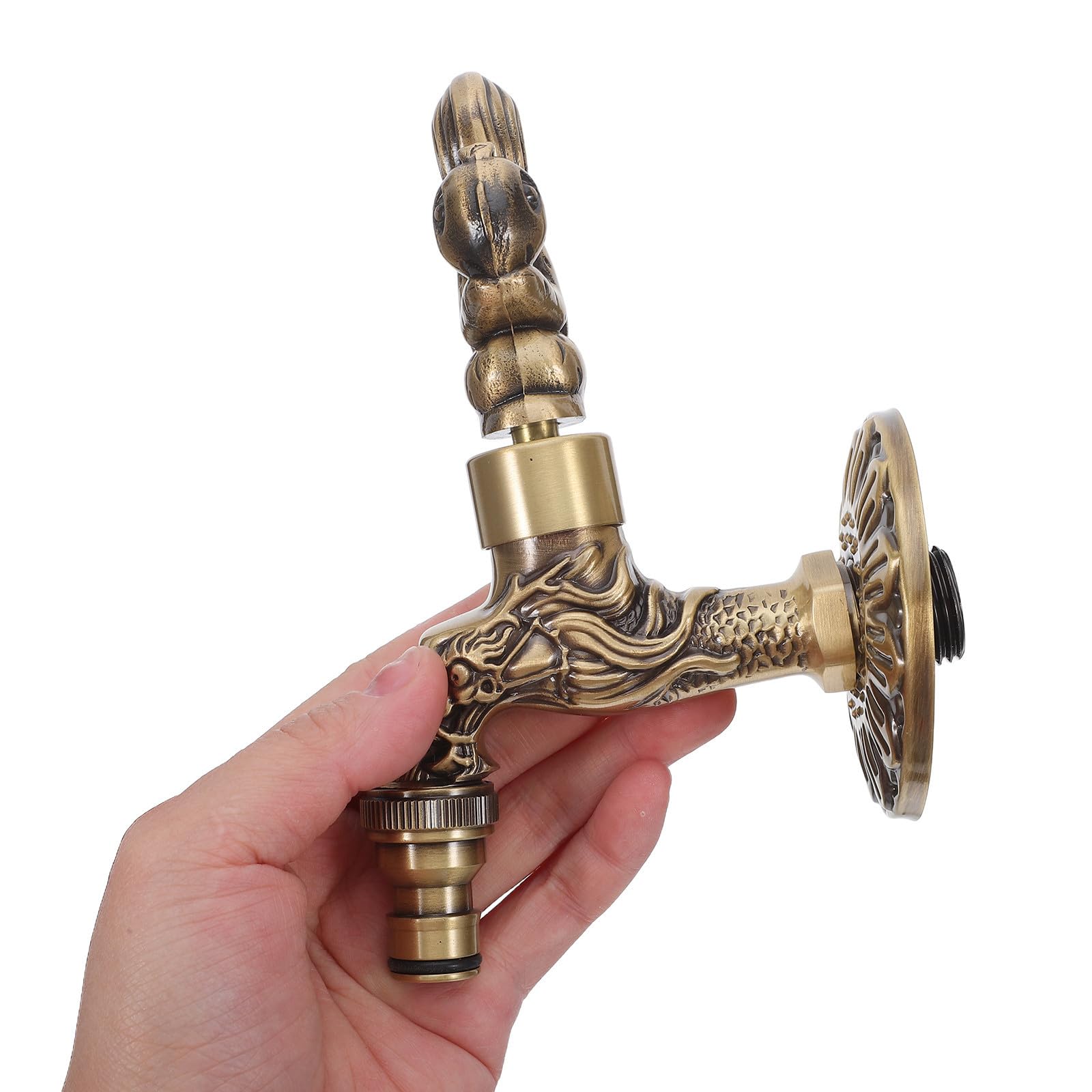 Retro Wasserhahn aus Messing mit Geschnitztem Design Einhebel Kaltwasserarmatur für Küche und Badezimmer Korrosionsfrei und Vielseitig Kompatibel