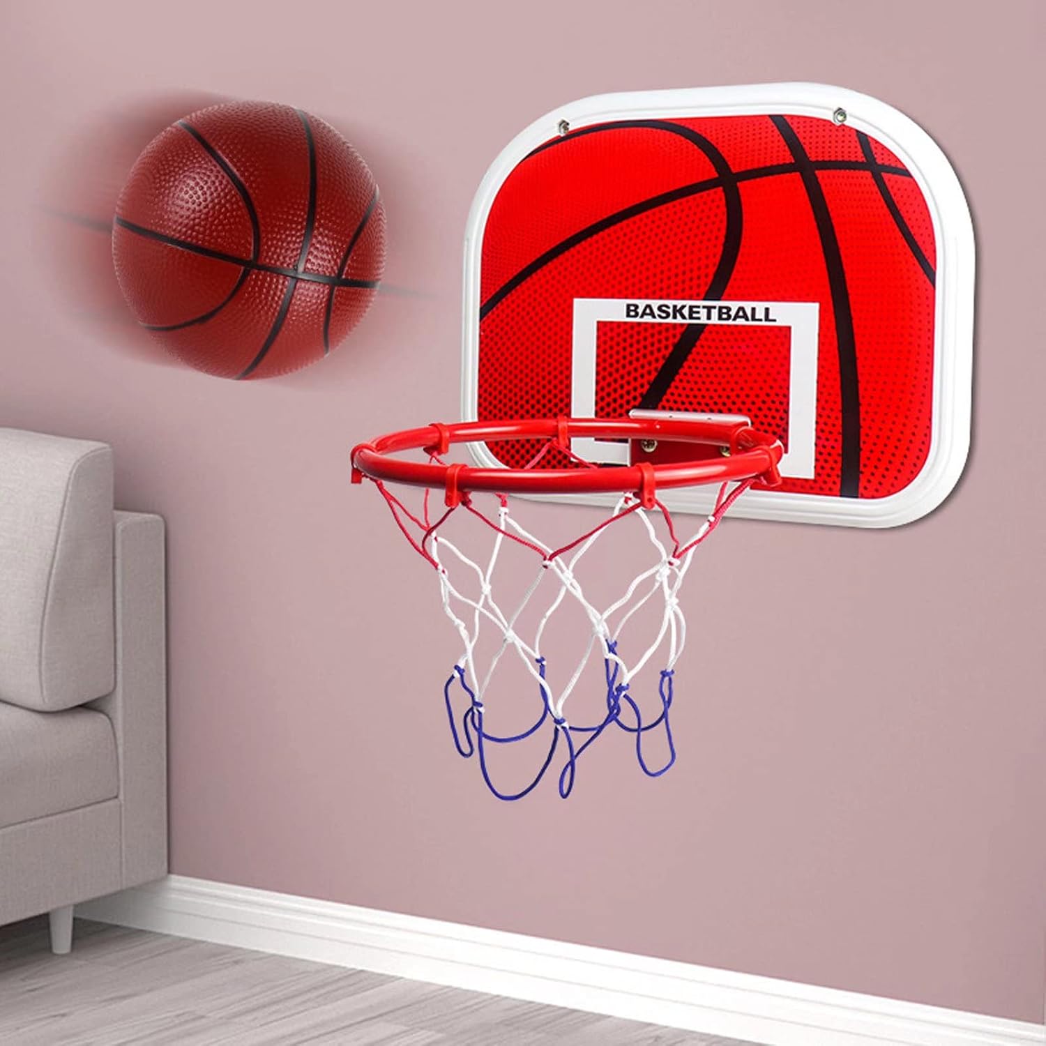 Mini Door Basketball Hoop with Tennis Ball and Ball Pump Easy to Assemble Kids Or Adult Suspension Kit : Clothing, Shoes & Jewelry