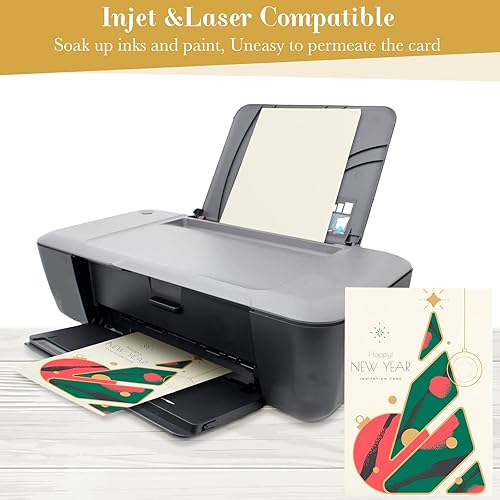 Miniatura 3 de 400 hojas de cartulina de invitación de 5 x 7 pulgadas, papel de impresora de peso pesado, cartulina blanca, papel grueso, 110 libras, 10.58ozm para