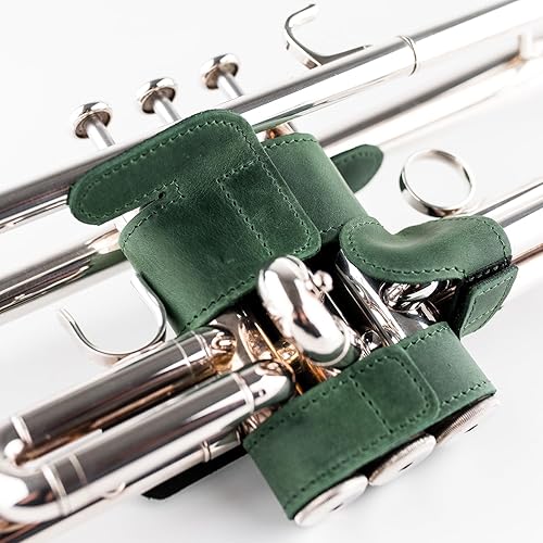 Vista 85 de Protector de válvula de trompeta de cuero genuino de protección y comodidad (guardia, negro)
