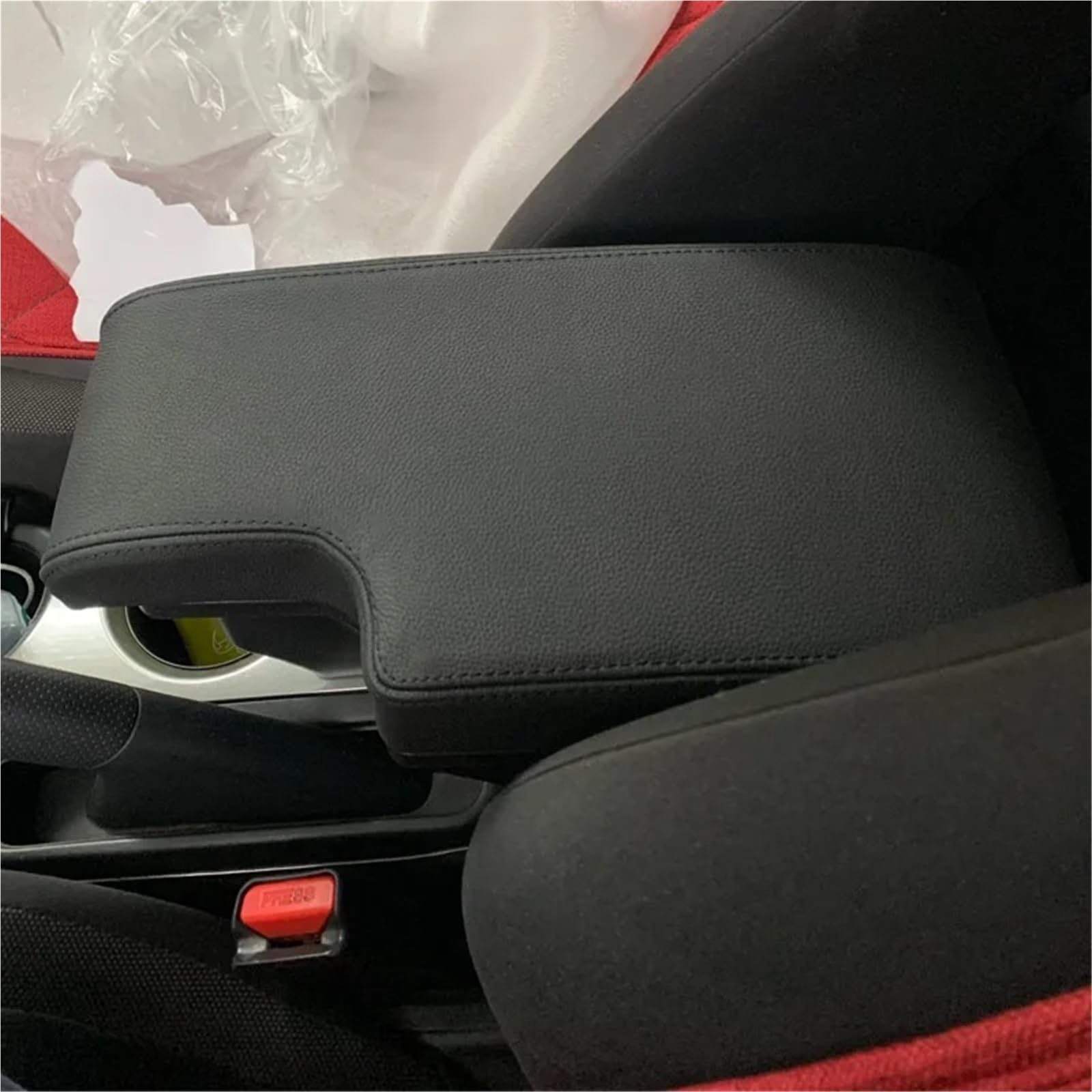 Bandeja de Silicona para Consola Reposabrazos compatible con Infiniti ESQ (2010-2019), accesorios, caja de almacenamiento interior, piezas de actualización USB.(A2 Black Black line)