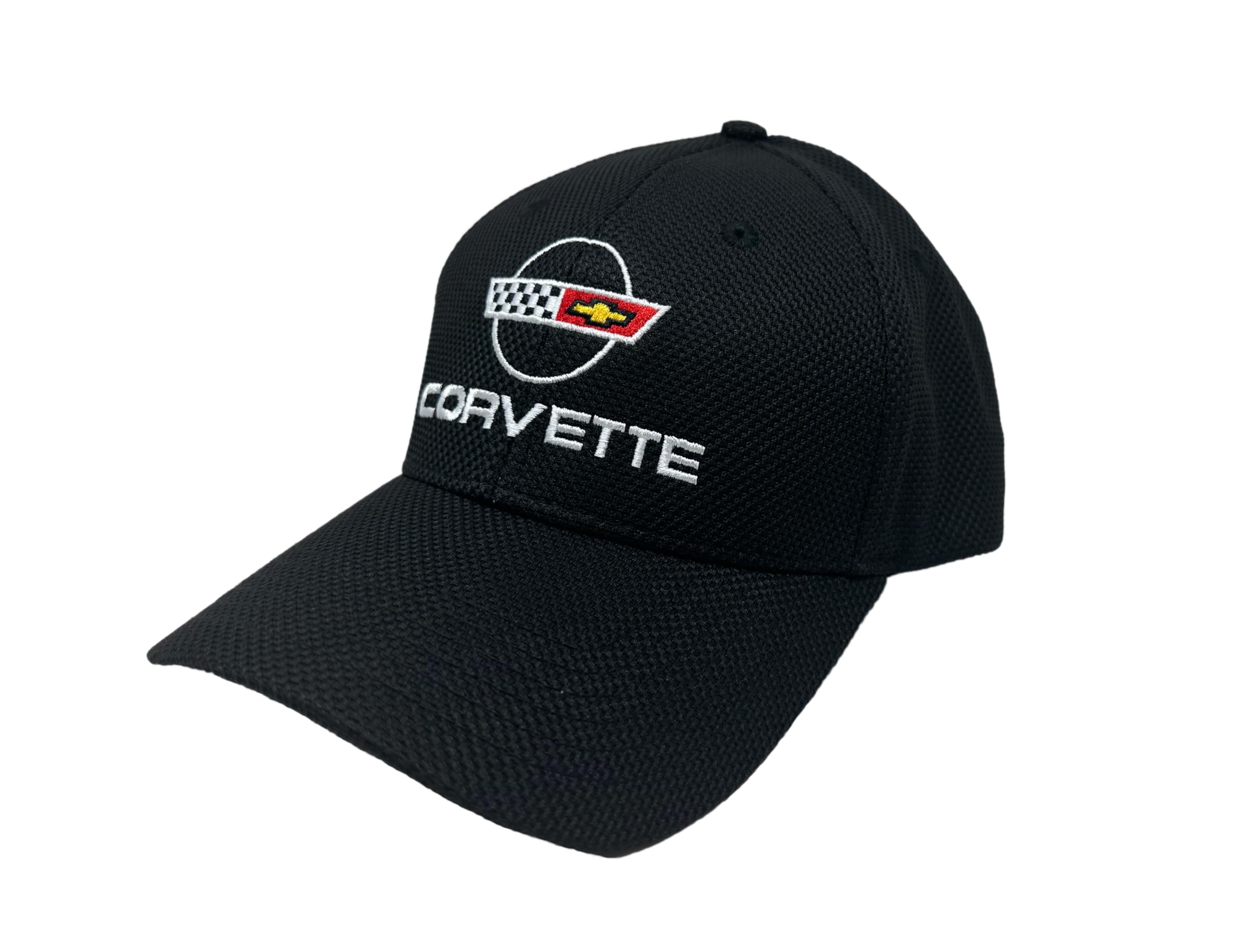 Corvette Embroidered Stretch Fitted Hat - Chevrolet Performance Racing Cap - Officially Licensed by GM