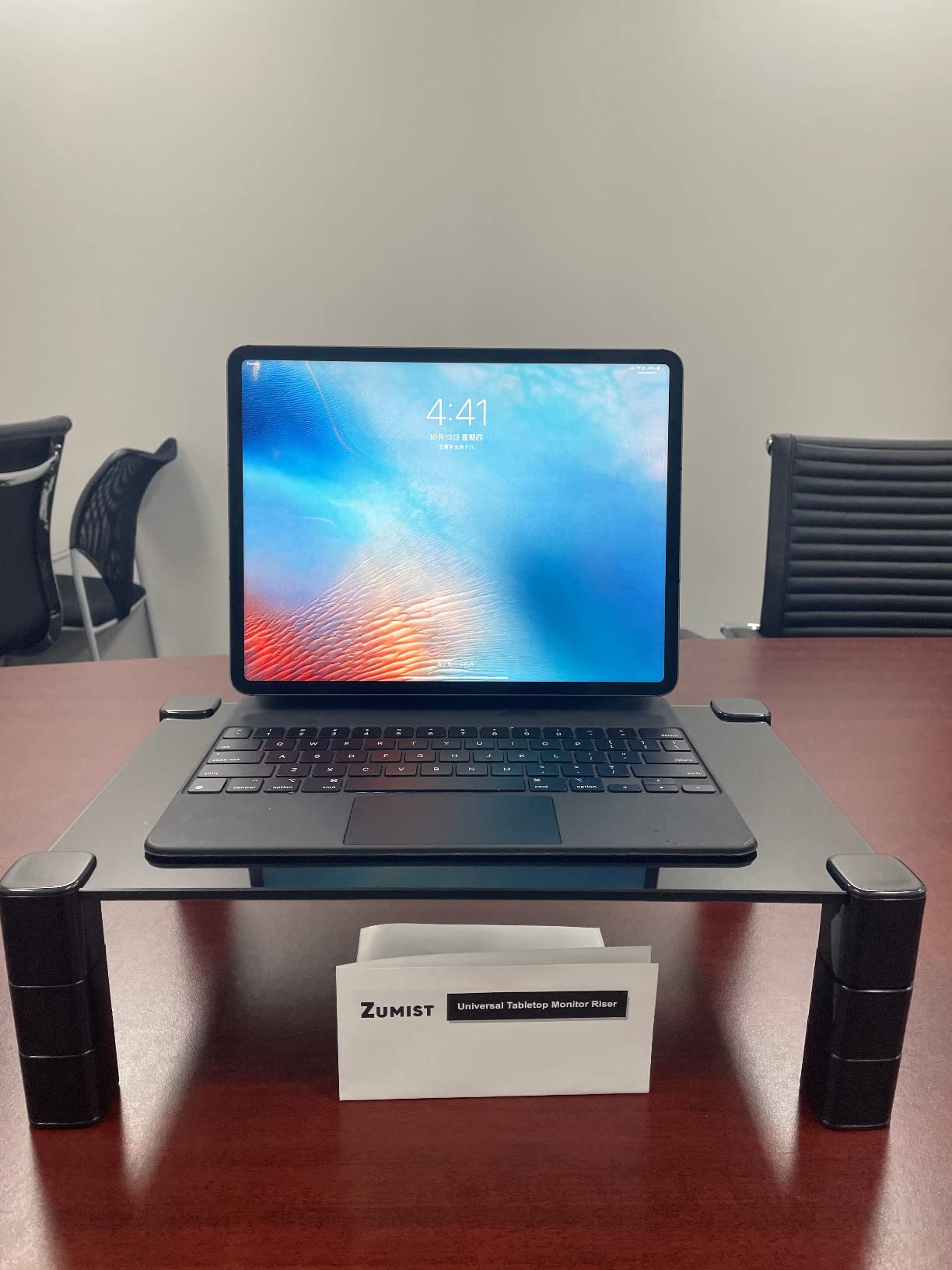 Zumist Monitor Stand Riser Glass, Computer Monitor Stand Desk Shelf ...