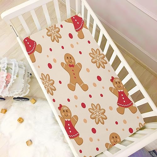 Miniatura 6 de Fitted Crib Sheet for Boys & Girls Christmas Gingerbread Soft Breathable Unisex Baby Sheets for Standard Crib and Toddler Mattresses 39 x 27 in