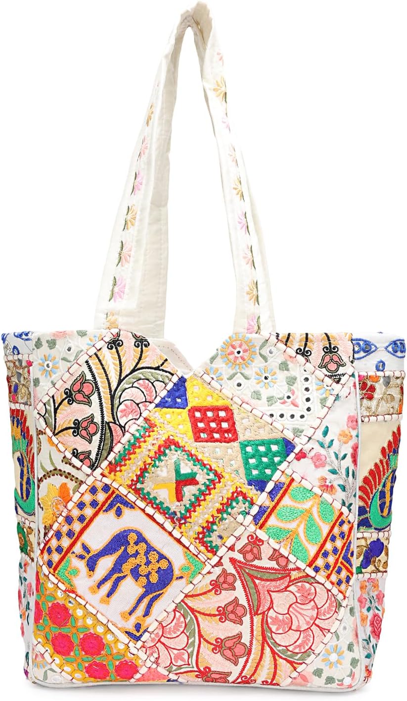 Handcrafted Banjara Hobo Tote Bag for Women, Multicolor Patchwork Design