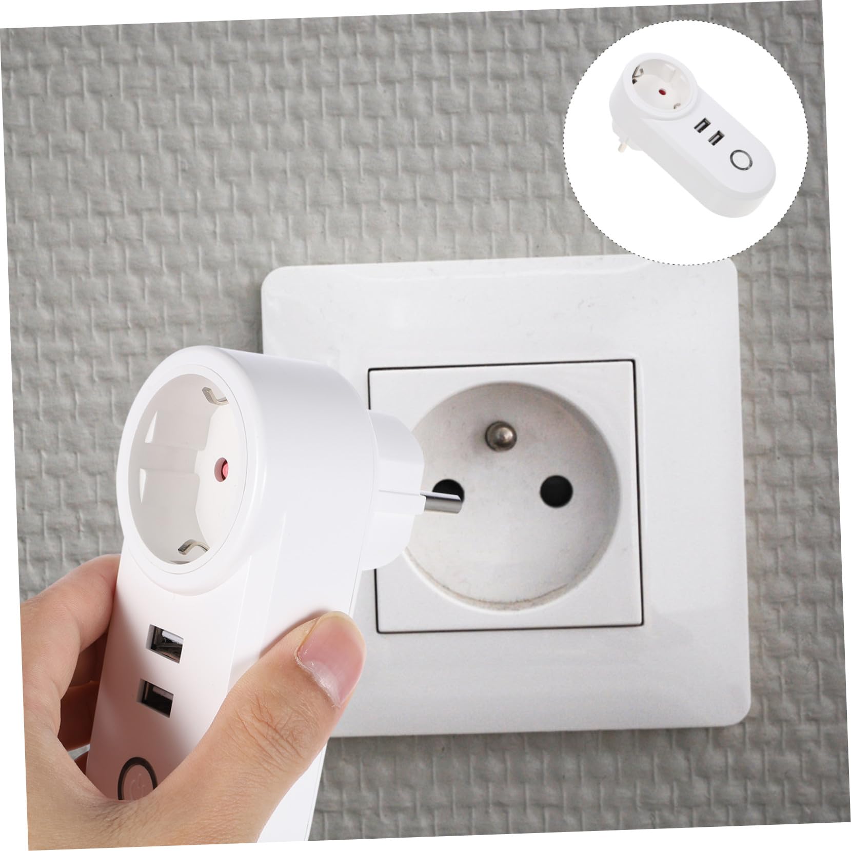 Prise Connectée Wi-fi Double USB 220v 16a pour Maison | Interface USB 5v/2, 1a, Blanc Abs Pc, Commande à Distance, Usage Intérieur