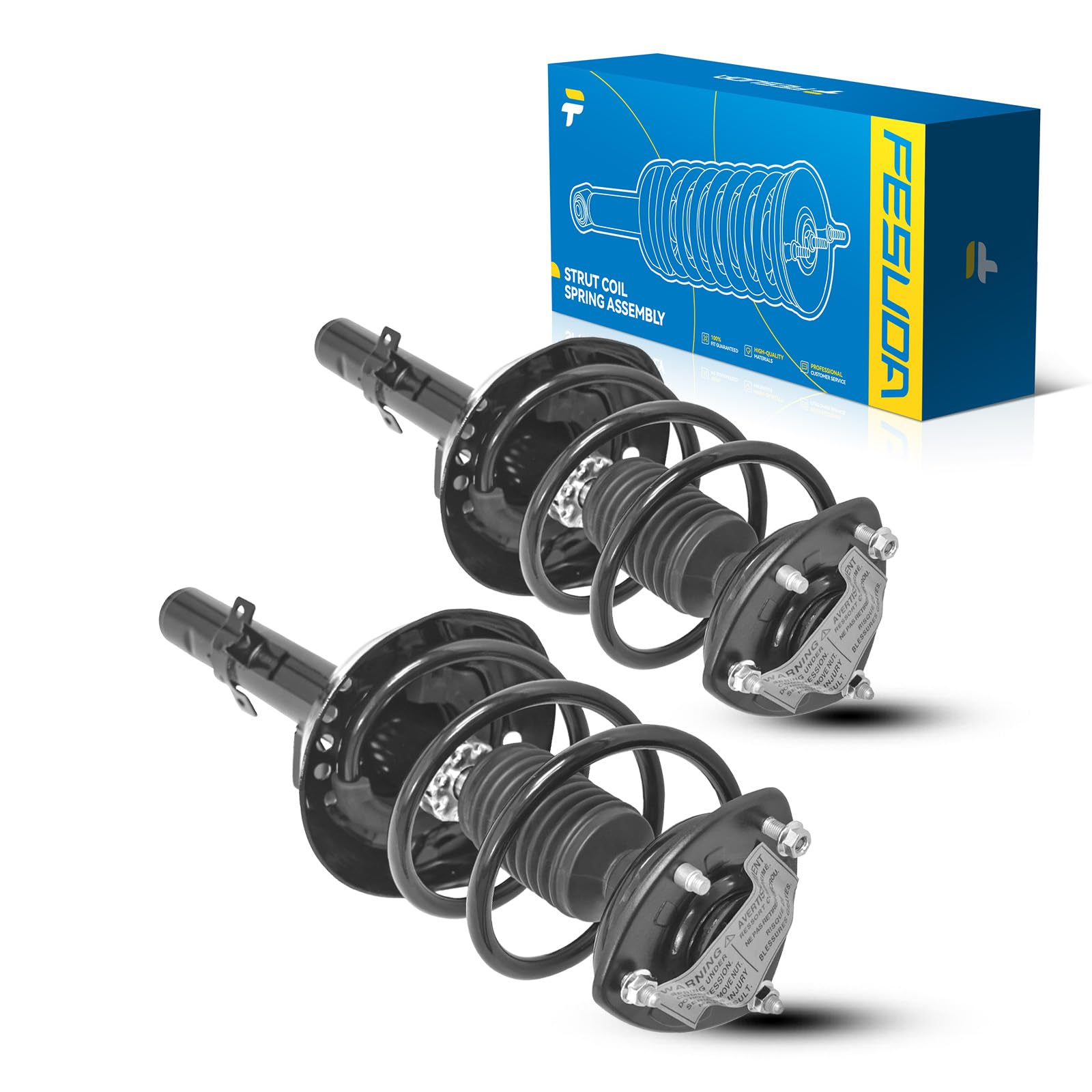 PHILTOP Front Struts for Accord 2013 2014 2015 2016 2017, Shock Absorber Complete Suspension 172970+172971, Struts with Coil Spring Assemblies SAA734 2 Pcs