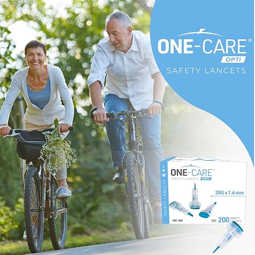 Miniatura 7 de ONE-CARE Opti Safety Lancets Botón superior activado, 28 G x 0.063in, 200 unidades
