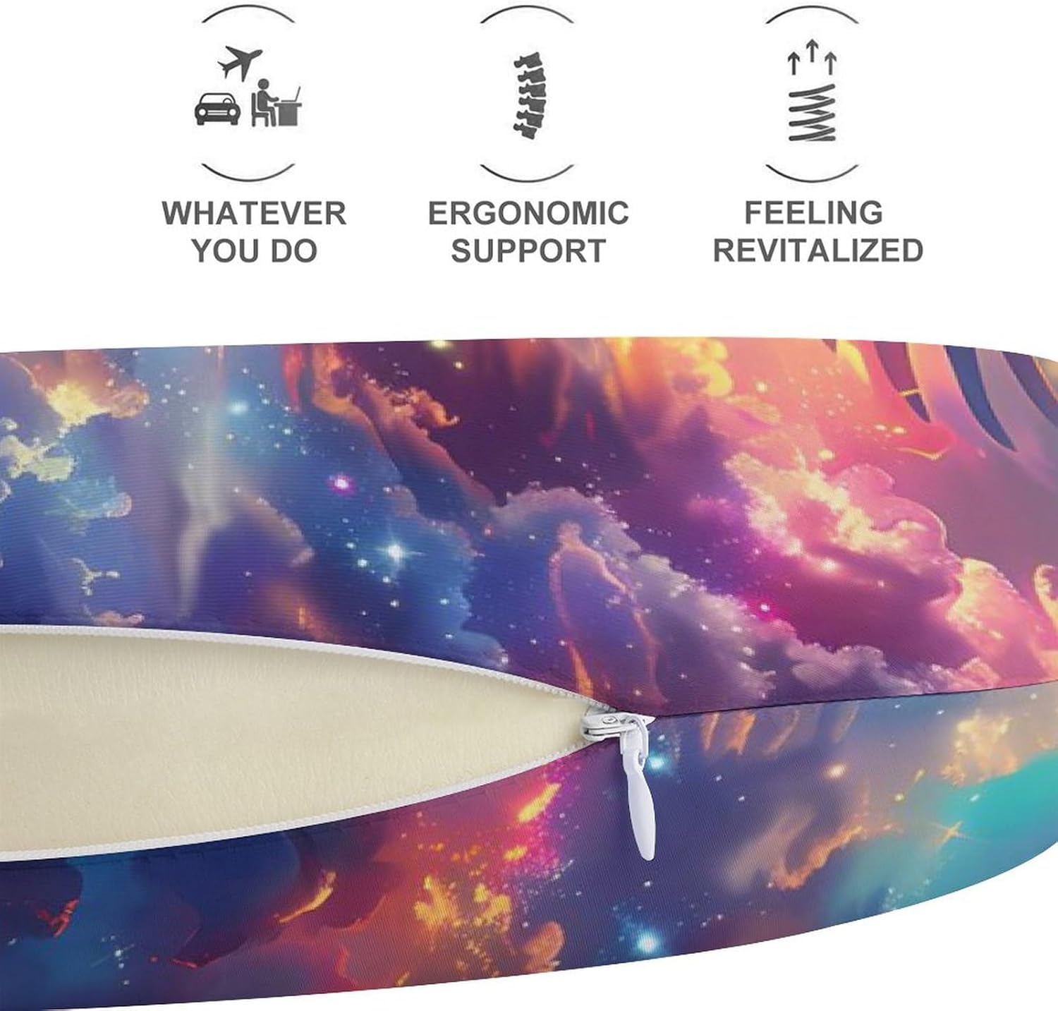 Bald Ea-gle U.S. Flag Funny Travel Pillow U Shaped Memory Foam Neck Pillows Portable for Flight Car Home Office