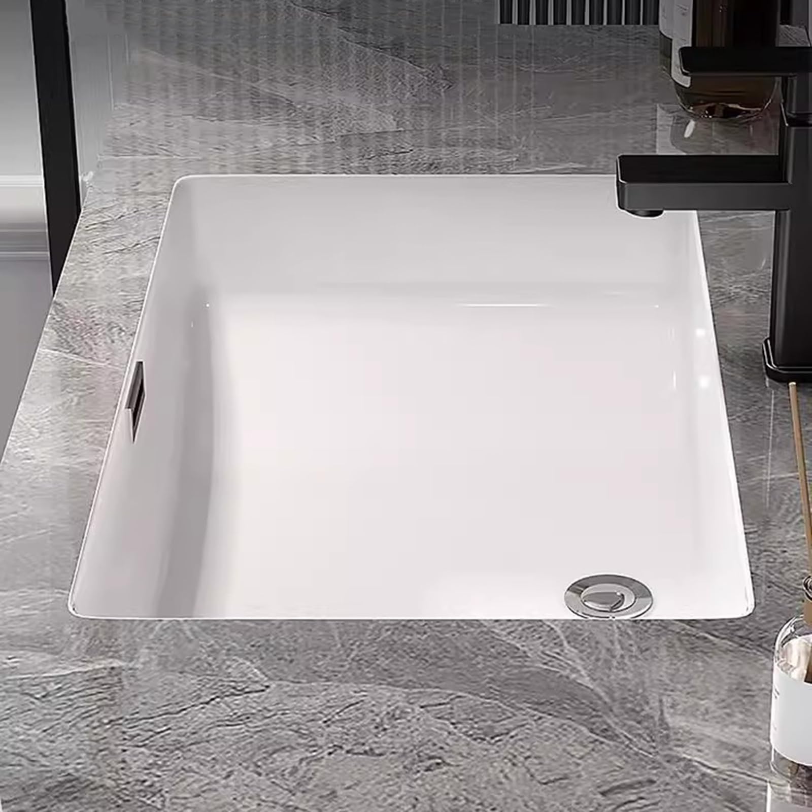 Set di Mobili da Bagno Lavabo con Mobiletto, Armadio A Specchio con LED Illuminato, Set di Mobili da BagnoWhite,120cm/47in