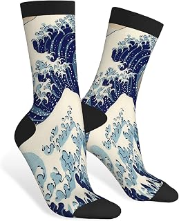 AOYEGO White Daisy Funny Socks Flower Print Chamomile Novelty Casual Crew Socks Contrast Color Design for Women Men Gift