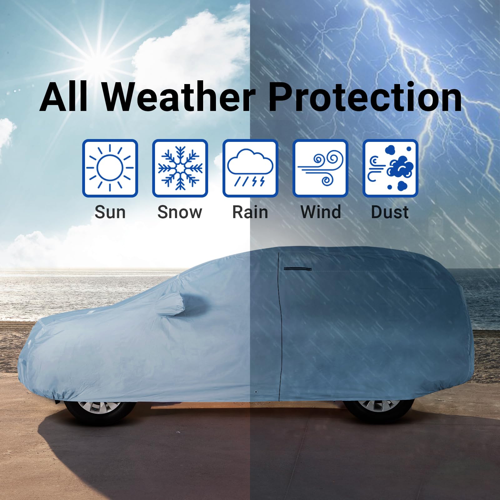 SUV Custom-Fit Car Cover for 2004-2016 Land Rove r LR4 LR3 Waterproof All Weather SUV Cover for UV — view 9