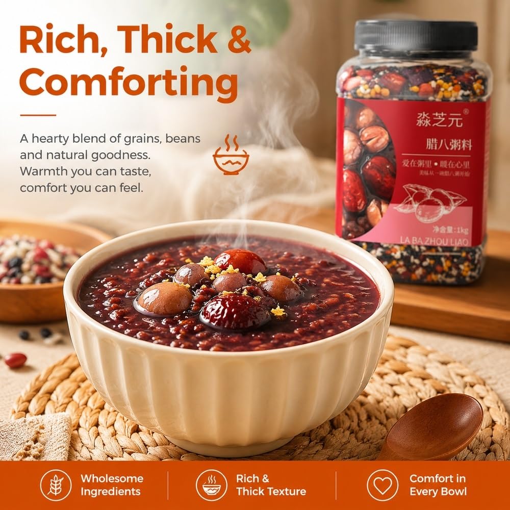 Mieszanka śniadaniowa Laba Eight Treasures Owsianka Pełnoziarnista 1 kg | Mieszanka fasoli i nasion Naturalne składniki Congee o zrównoważonych proporcjach