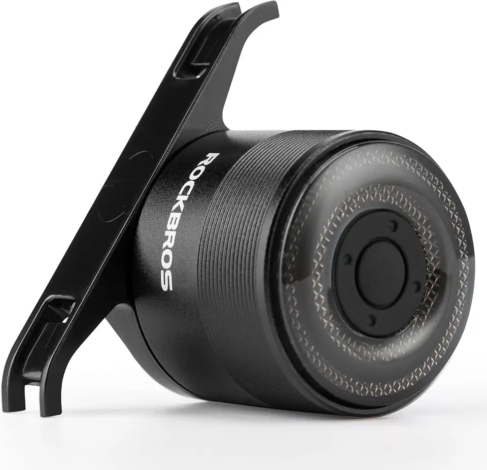 ROCKBROS Luz traseira de bicicleta, luz traseira para bicicleta, 5 modos, recarregável tipo C, leve, IPX5, lanterna traseira de bicicleta de liga de alumínio para passeios noturnos