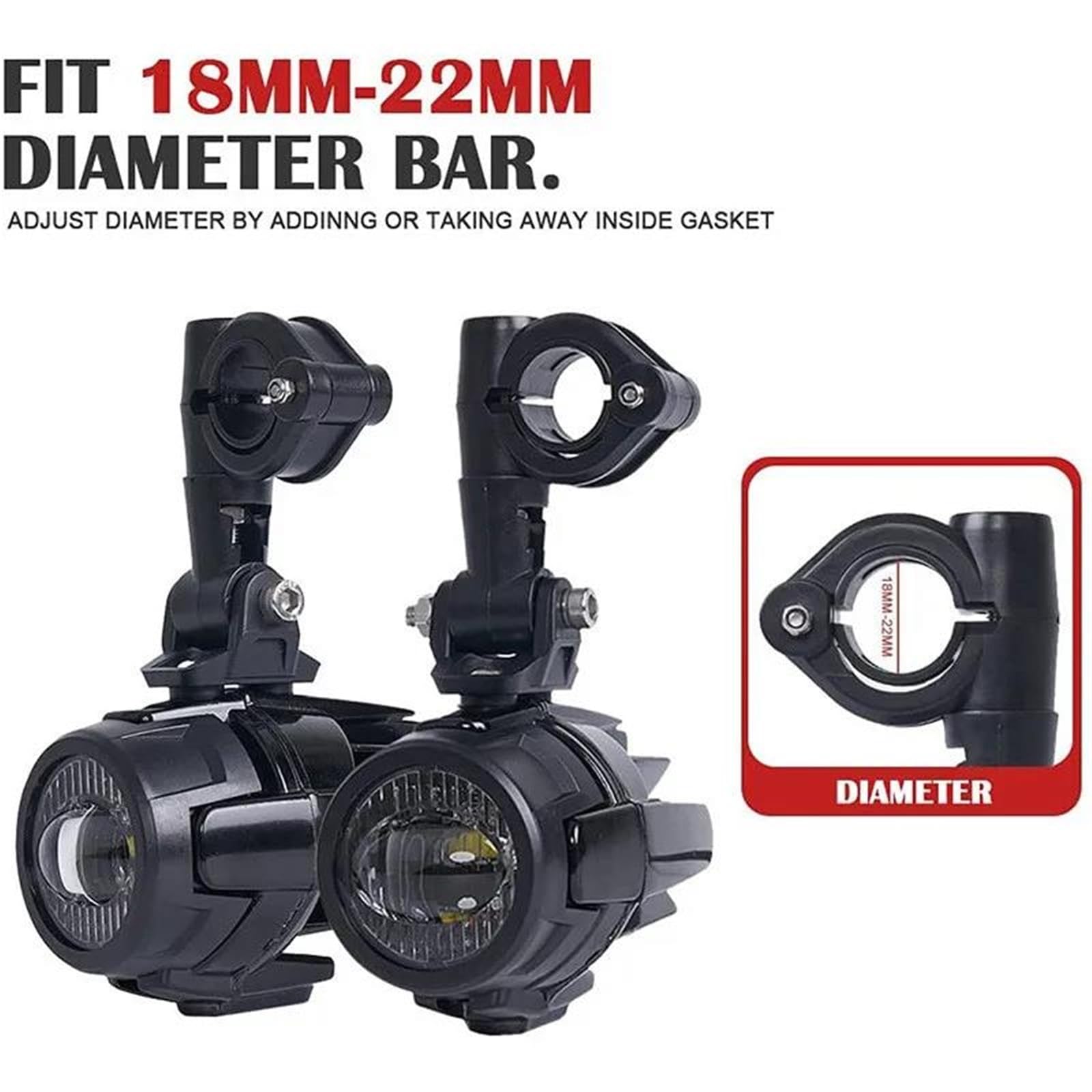 Reflektor motocyklowe Dla Uniwersalnego Motocykla Reflektor Led Lampa 4000 Lm Światło Przeciwmgielne 12 V Reflektory Montaż Światła Przeciwmgielnego 40 W Motocyklowy(X)