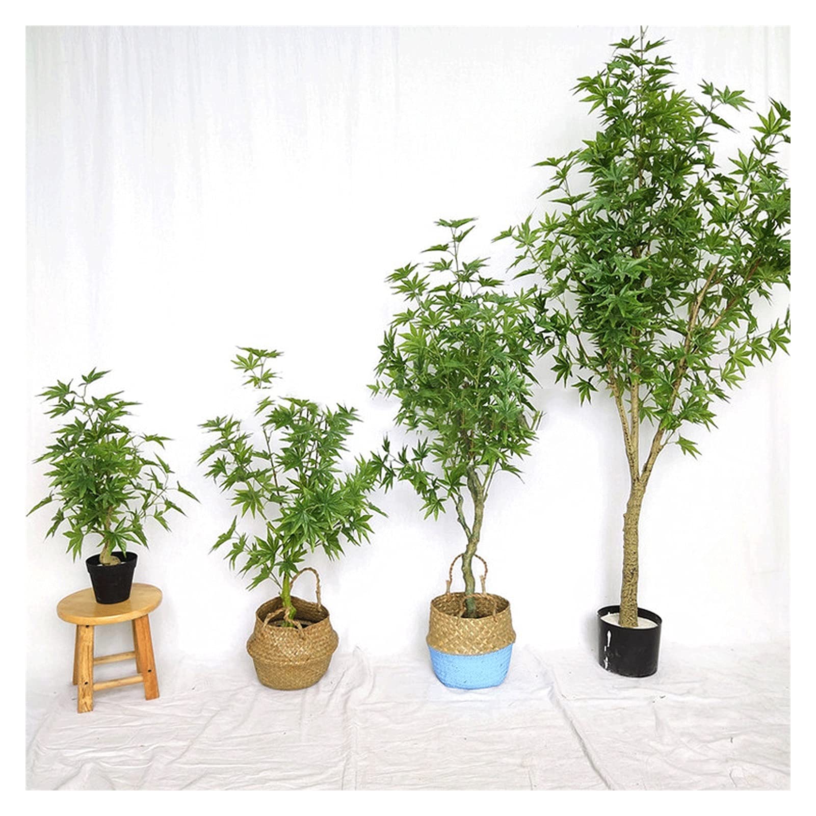 Plantas Artificiales Pequeñas plantas en maceta artificiales de 23 pulgadas, árboles de arce falsos que pueden embellecer el medio ambiente, árboles falsos para la decoración de atracciones del centro