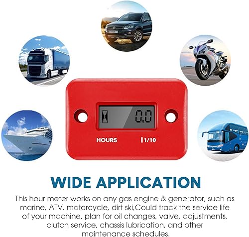 Miniatura 5 de 4 medidores de hora para motores pequeños, medidor digital inductivo para motor, apagado automático, tacómetros de hora pequeña para motocicleta,