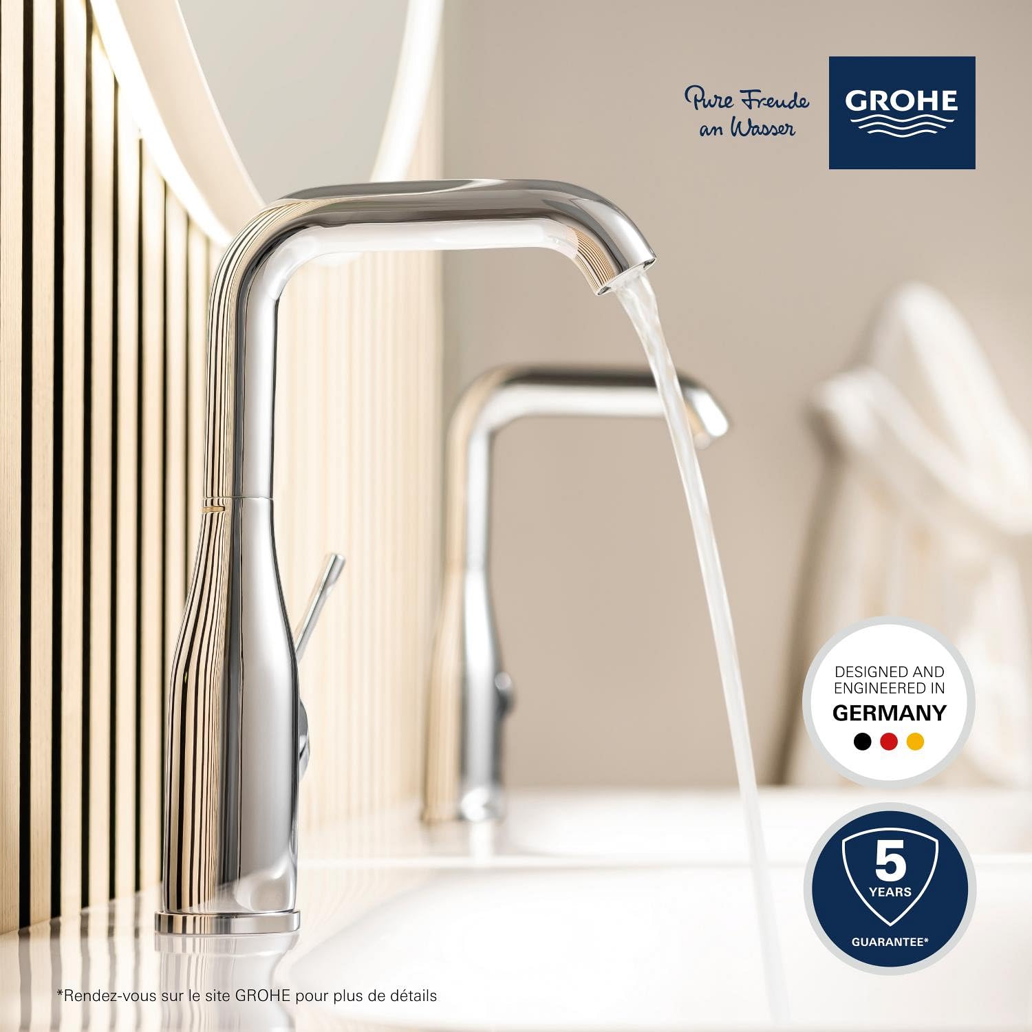 Grohe Essence Mitigeur Lavabo monocommande Taille M, Chrome, 23463001 (Import Allemagne)