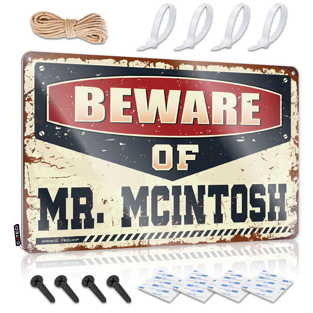 Funny Signs For Bar Beware Of Mr. Mcintosh Tin Sign Personalized Bar Signs Funny Outdoor Signs(30X40CM)