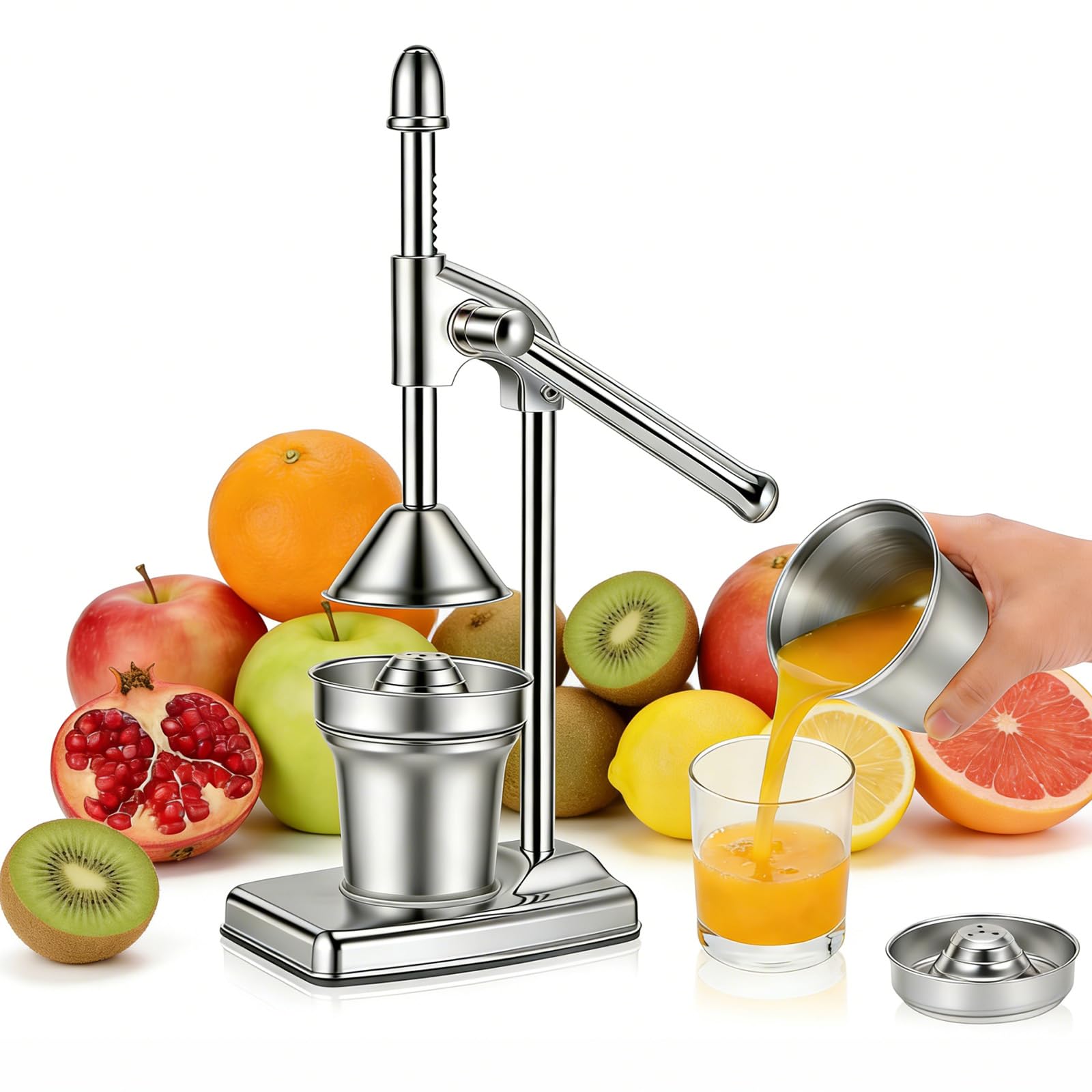 Manual Juicer, 304 Stainless Steel Citrus & Hard Fruit Squeezer