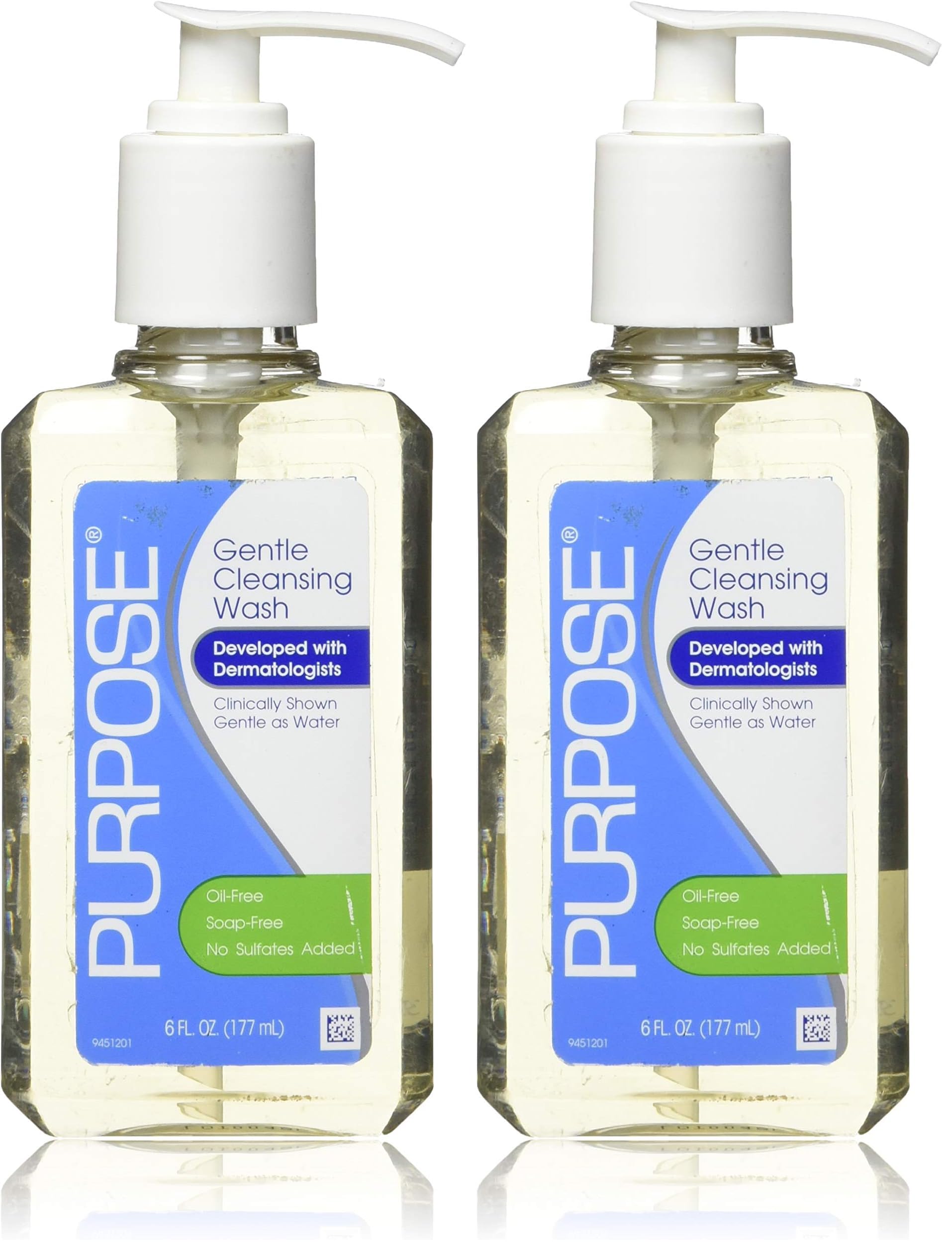Purpose Gentle Cleansing Wash, 6 fl oz Each (Pack of 2)