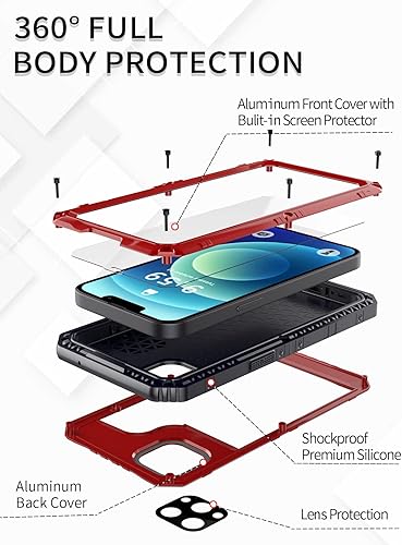 Miniatura 6 de Unitedtime - Funda impermeable para iPhone 12 con protector de pantalla integrado, silicona dura resistente, grado militar, a prueba de golpes, a