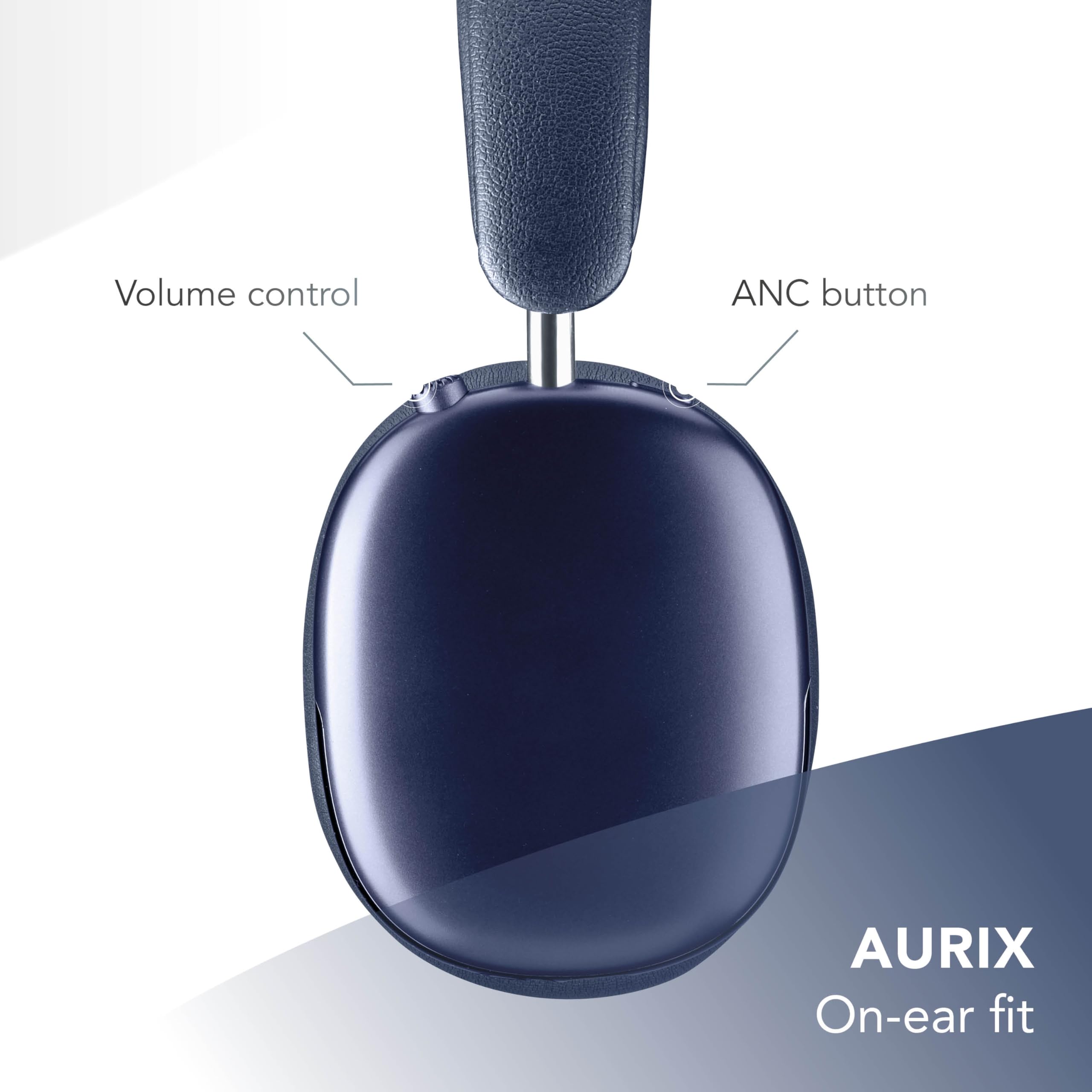 Music Sound Casque Bluetooth Circum-auriculaire Aurix avec la réduction Active du Bruit, l'audio Spatial, Un Microphone intégré et 35 h d'autonomie, Bleu