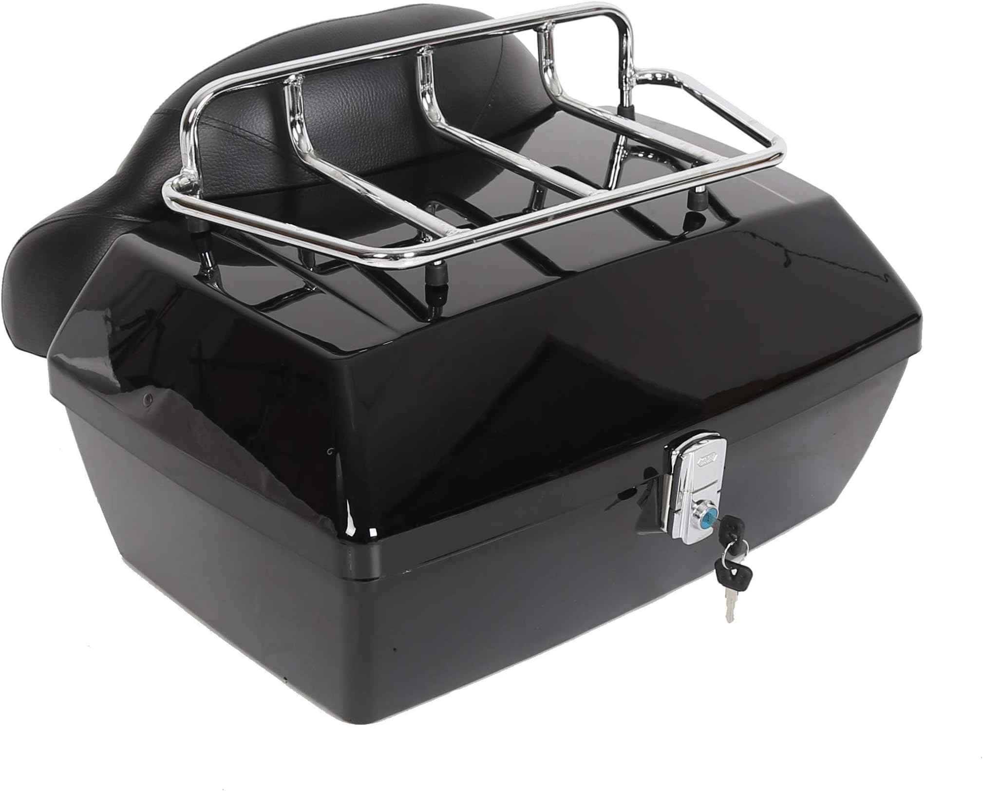 ECOTRIC 50L Motorcycle trunk w/Top Rack and Backrest