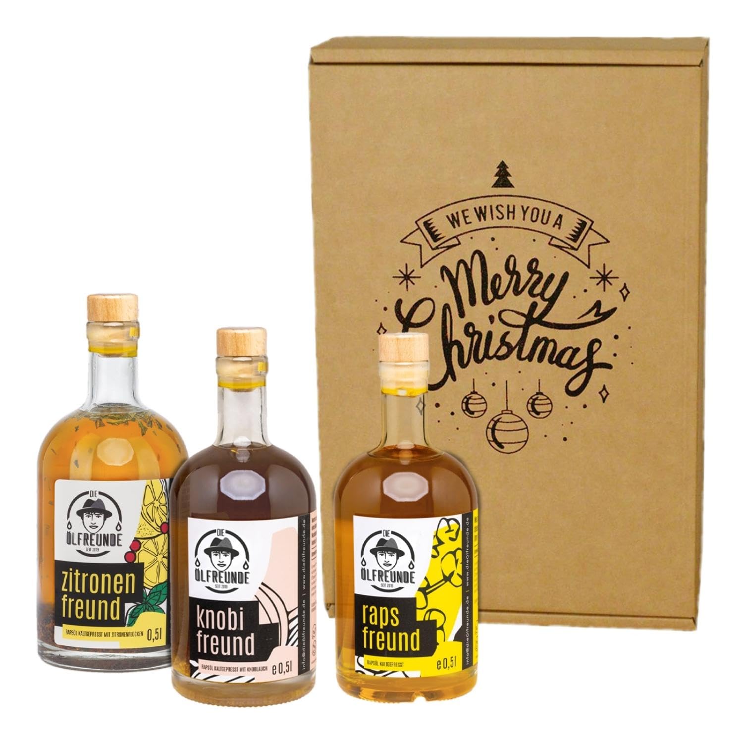 DIE ÖLFREUNDE hochwertige kaltgepresste Weihnachtsbox für Küchenhelden | nachhaltige Öle | Geschenkidee für Weihnachten