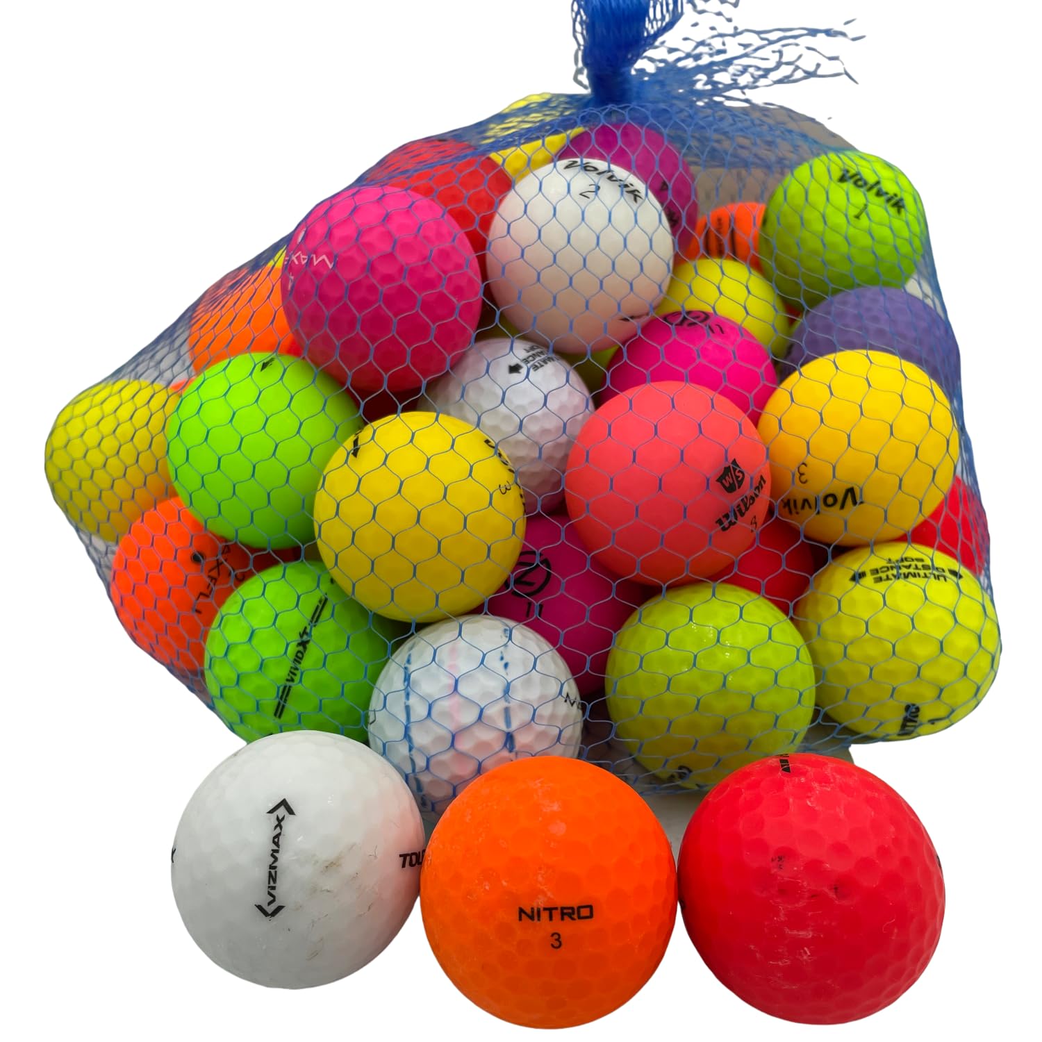 Golf Ball Planet 50 Pack Used Golf Balls Matte Color Mix