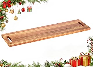 Large Charcuterie Board – Featuring Built-In Side Handles, 32" Acacia Wood Serving Board for Cheese, Meat & Appetizers – Extra Long Kitchen Platter for Gatherings, BBQ & Home Decor