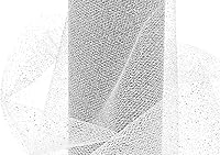 Vista 1 de Perno de tul de tela con purpurina de 54" por 10 yardas (30 pies) para bodas y decoración (plateado)